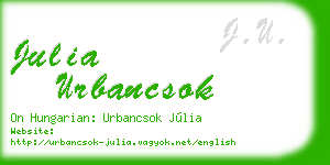 julia urbancsok business card